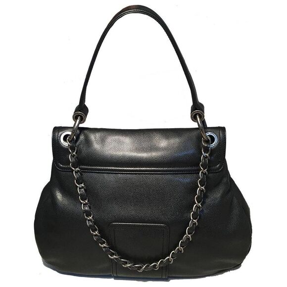 CHANEL Black Glazed Caviar Coco Rider Flap Shoulder Bag With Strap - Picture 4 of 16